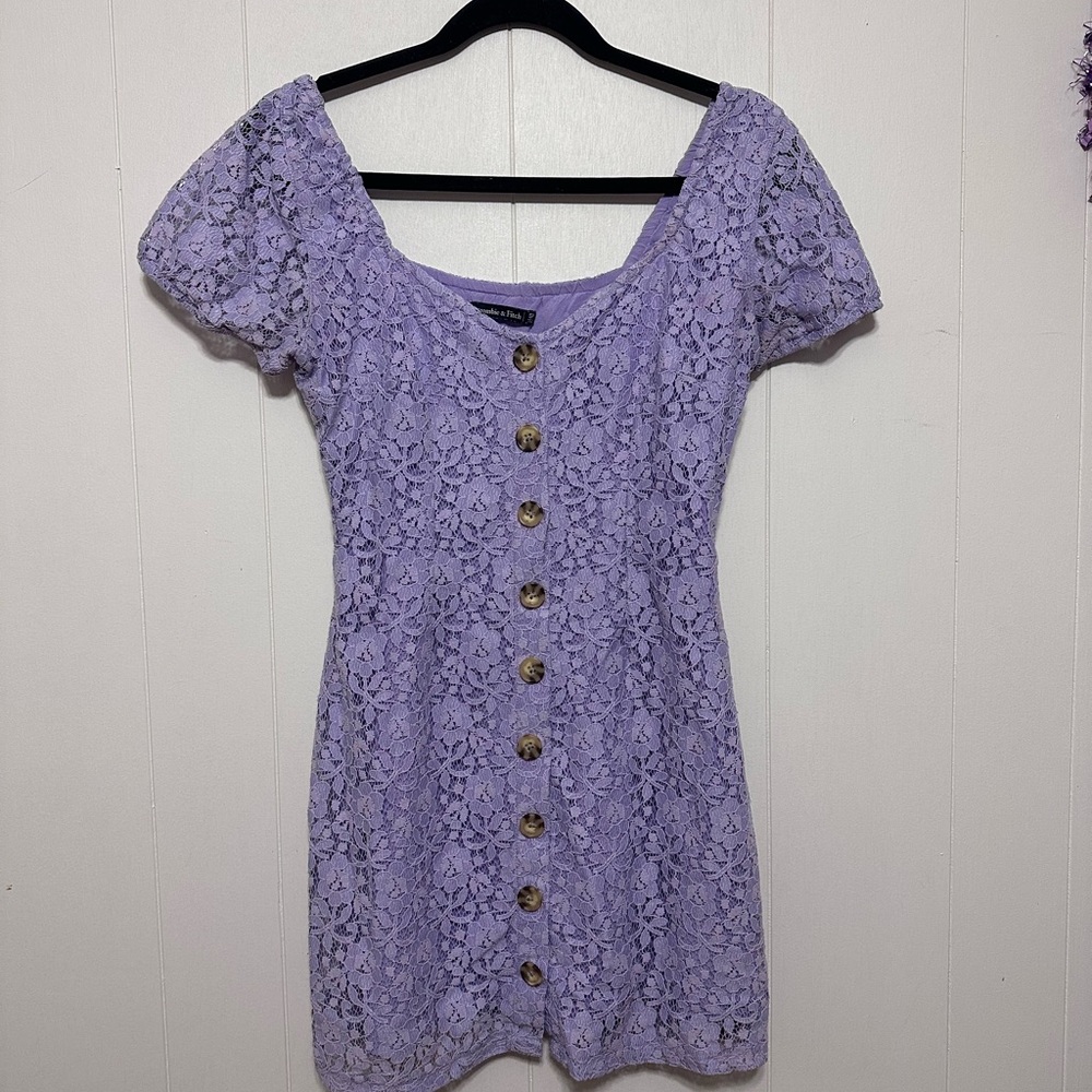 Elegant Lavender Lace Dress
